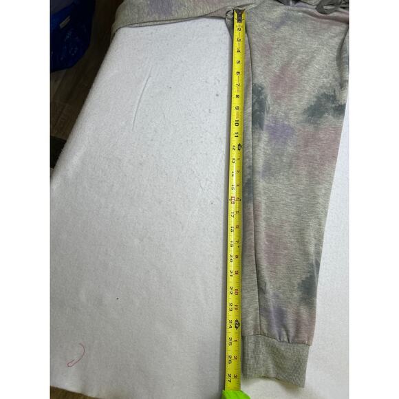 AS U WISH Women’s Gray Tie Dye Scoop Neck Long Sleeve Drawstring Casual Jumpsuit - Picture 5 of 5